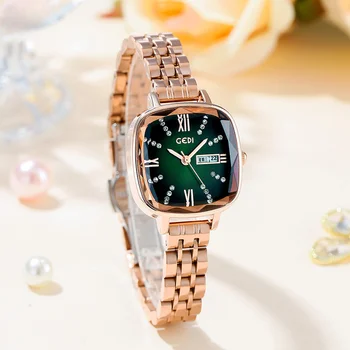 2023 Высококачественные Роскошные женские часы из нержавеющей стали Квадратные Водонепроницаемые кварцевые Женские наручные часы Dress Elegant Femme Clocks New