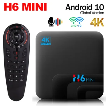 H6 mini Android 10,0 TV Box 2,4 G/5G Wifi Allwinner H313 Четырехъядерный 2 ГБ 16 ГБ Smart TVBox 4K Медиаплеер телеприставка