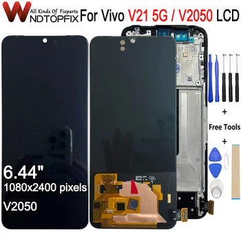 OLED Для Oppo Vivo V21 5G LCD V2050 Дисплей С Сенсорным экраном Дигитайзер В Сборе Замена 6,44 