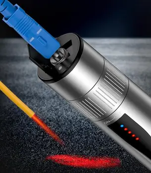 USB Перезаряжаемая литиевая батарея Тестер оптического волокна с источником питания 30 км Визуальное обнаружение неисправностей Световая ручка