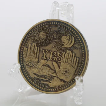 Да/Нет Памятная монета Ouija Монеты для принятия решений в готическом предсказании Всевидящее око или Ангел смерти Никелевая монета в долларах США Морган