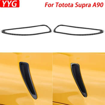 Для Toyota Supra A90 2019-2022, Декоративная полоска для выхода воздуха из капота из настоящего углеродного волокна, аксессуары для укладки автомобиля, наклейка