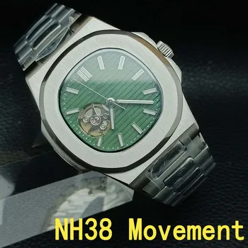 Механизм NH38 Nautilus 39 мм автоматические механические мужские часы сапфировое стекло Нержавеющая сталь дата NH38 Водонепроницаемый 5 БАР