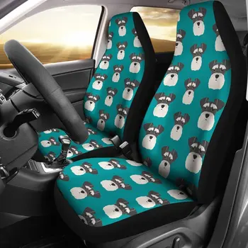 Набор чехлов для автомобильных сидений с рисунком собаки цвергшнауцер, 2 шт., автомобильные аксессуары, чехол для сиденья