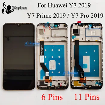 Оригинальный 6,3-дюймовый Черный Для Huawei Y7 2019/Y7 Prime 2019/Y7 Pro 2019 ЖК-дисплей С Сенсорным Экраном и Цифровым Преобразователем В Сборе С рамкой