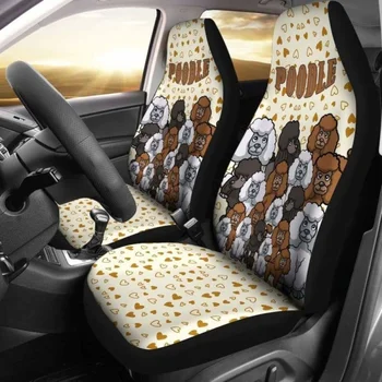 Чехлы для автомобильных сидений Poodle 16, упаковка из 2 универсальных защитных чехлов для передних сидений