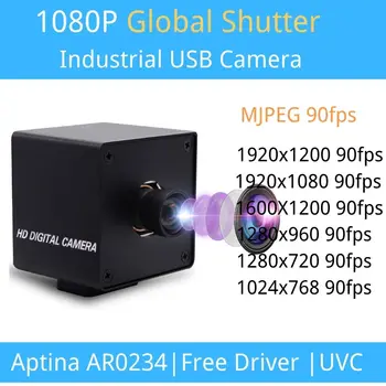 2-Мегапиксельная цветная CMOS-камера AR0234 с глобальным затвором 90 кадров в секунду UVC Mini 1080P USB-камера с широкоугольным объективом 