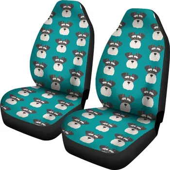 Набор чехлов для автомобильных сидений с рисунком собаки цвергшнауцер, 2 шт., автомобильные аксессуары, чехол для сиденья Изображение 2