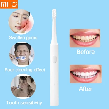 Оригинальная звуковая электрическая зубная щетка Xiaomi Mijia T100, длительное время автономной работы 30 дней, водонепроницаемость IPX7, время зарядки 4 часа Изображение 2