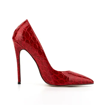 Пикантные женские туфли на высоком каблуке, Тонкий каблук с крокодиловым принтом, Осенняя женская обувь из лакированной кожи, Роскошная Брендовая Женская обувь 2023 г. Изображение 2